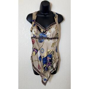 Cache VTG Y2K Silk Scarf Top Blouse Fairy Grunge Ethereal Size Medium Boho 90s